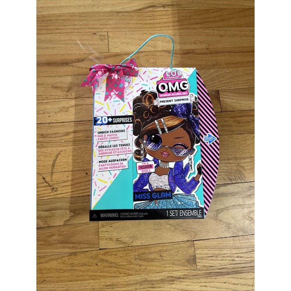 LOL Surprise OMG Present Surprise Miss Glam Doll with 20 Surprises Nib